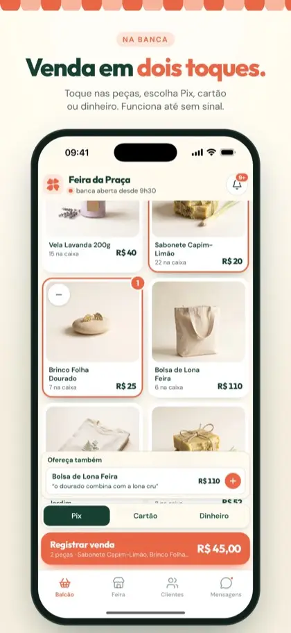 Tela de venda do app Boa Feira